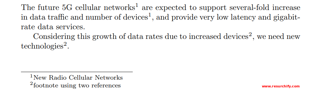 Latex Footnote